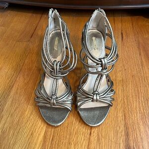 Max Studio metallic t-strap heels